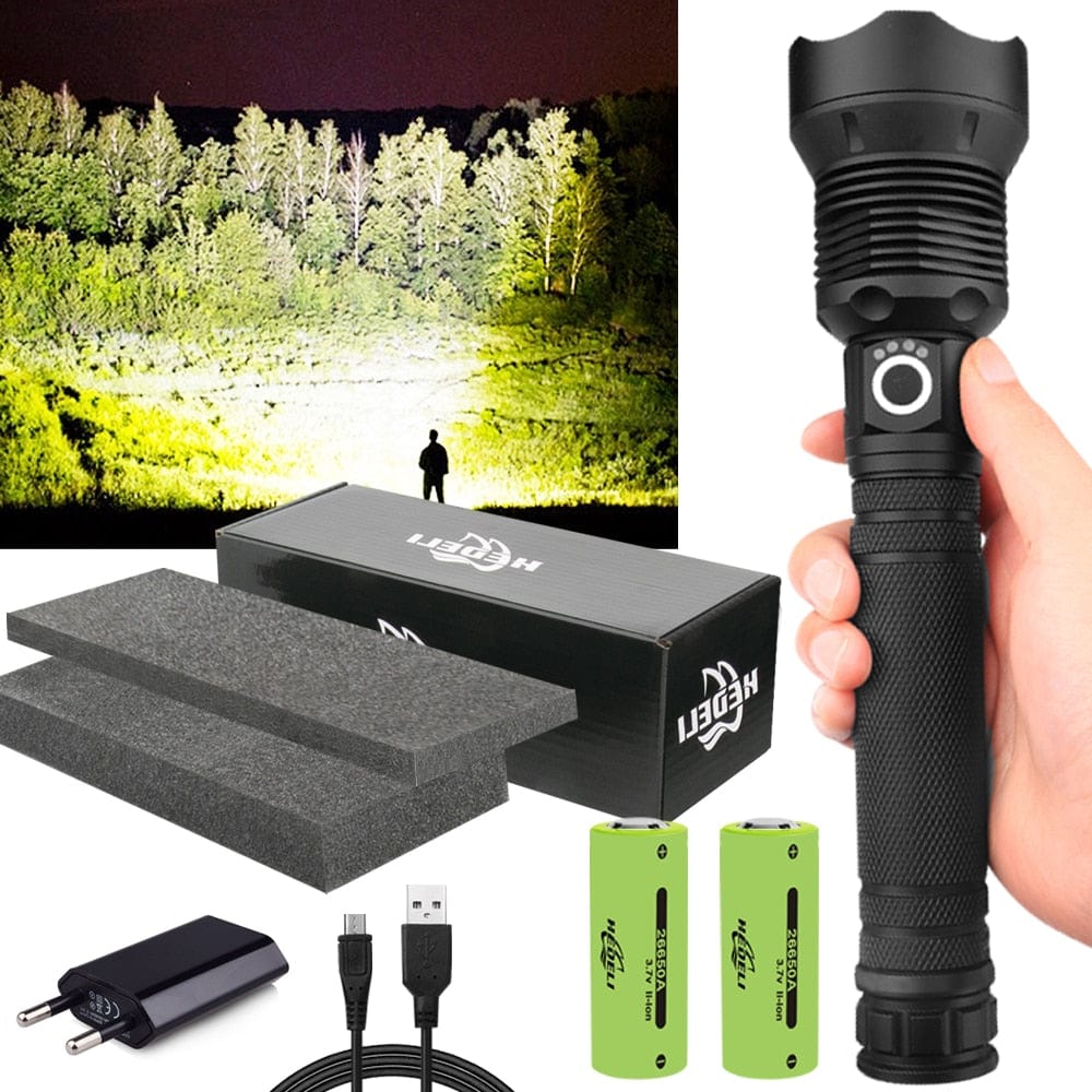 Rechargeable Powerful LED Flashlight Optics  BushLine