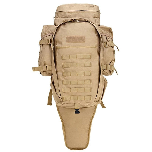 Rugged 70L Over Night Rifle Shovel Tool Camping Backpack Rifle Accesories BushLine TAN