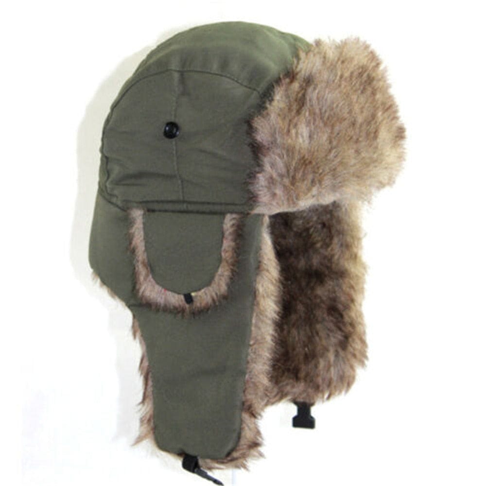 Russian Furr lined winter Bomber Hat Thermal & Wool Beanies  