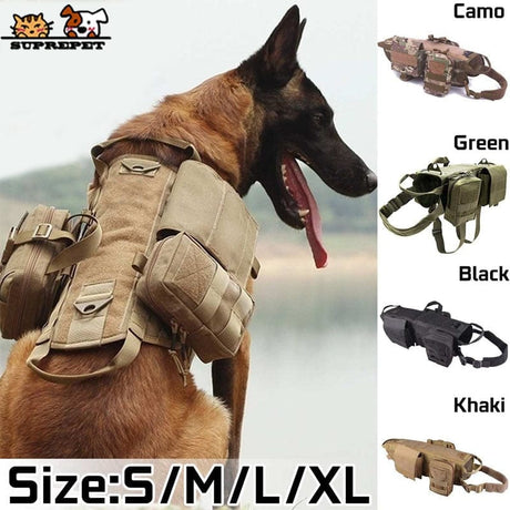 S M L XL Dog Harness Vest with Molle packs Dog Stuff  