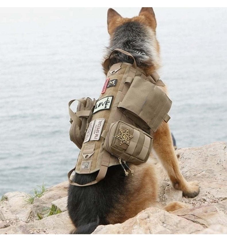 S M L XL Dog Harness Vest with Molle packs Dog Stuff BushLine Green S
