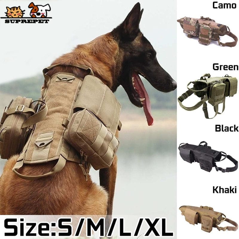 S M L XL Dog Harness Vest with Molle packs Dog Stuff  BushLine