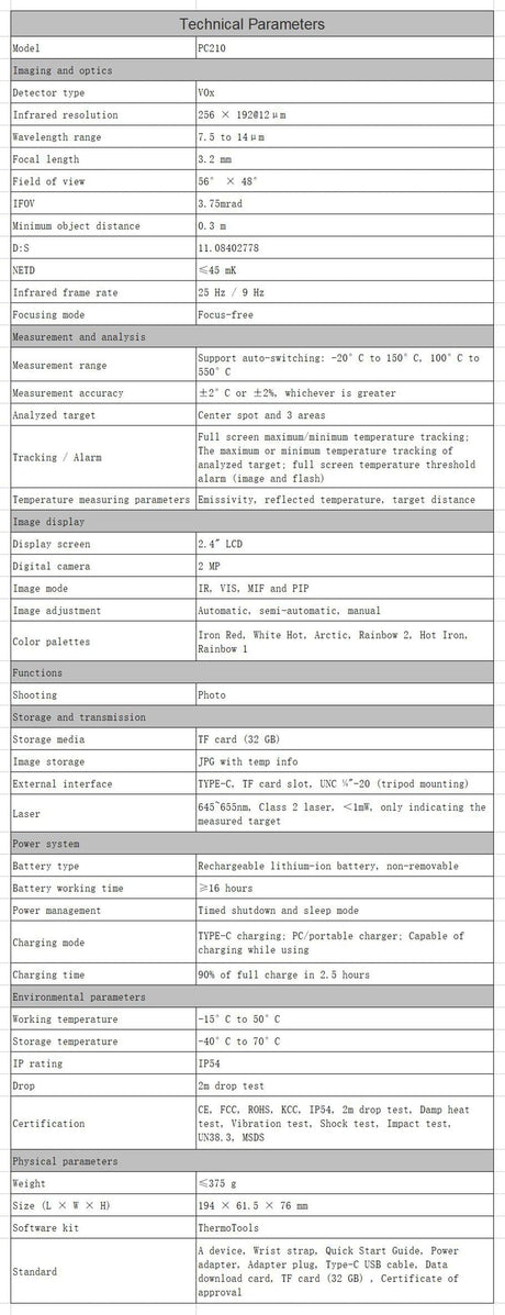 SENSMART PC210 Thermal Camera Infrared Imaging thermal vision  