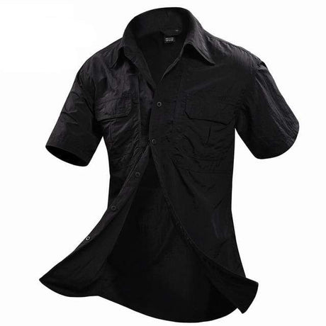 Short Sleeve Shirt Breathable Quick Dry tacticle clothing BushLine BLACK M