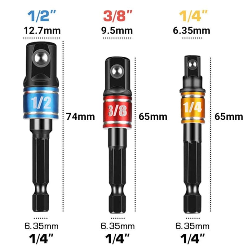 Socket Adapter Impact  Hex Shank Bit tools  BushLine