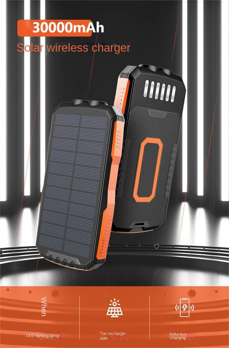 Solar Charger Power Bank 33500mAh Wireless Fast Charging solar power  BushLine