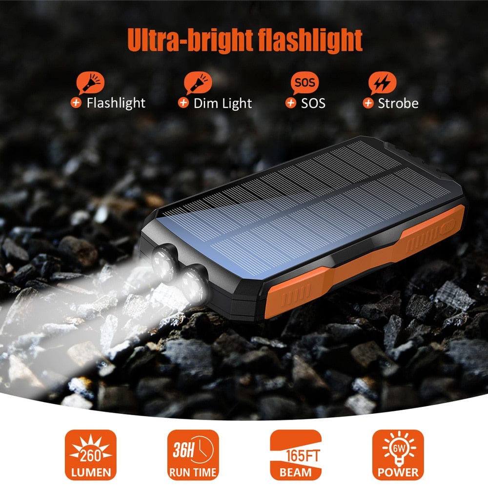 Solar Charger Power Bank 33500mAh Wireless Fast Charging solar power  BushLine