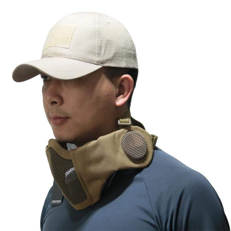 Tactical Foldable Mesh Mask with Cap tactical caps BushLine TAN