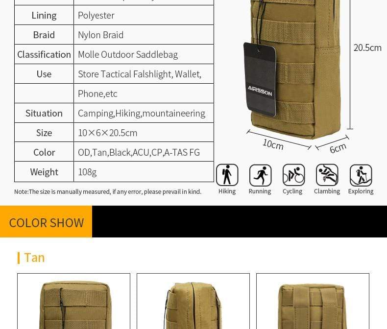 Tactical Utility Bags Vest/Waist (Molle) Helmet & Pack Accessories  BushLine