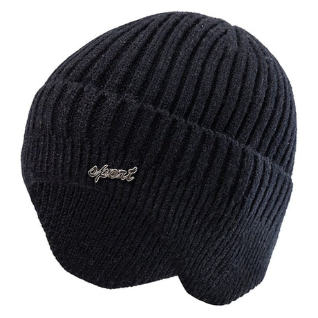 Unisex Winter Wool Beanie with Protectave Earflaps Thermal & Wool Beanies  