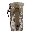 Digi desert digital pouch, rear view with tan drawstring collar and cord lock