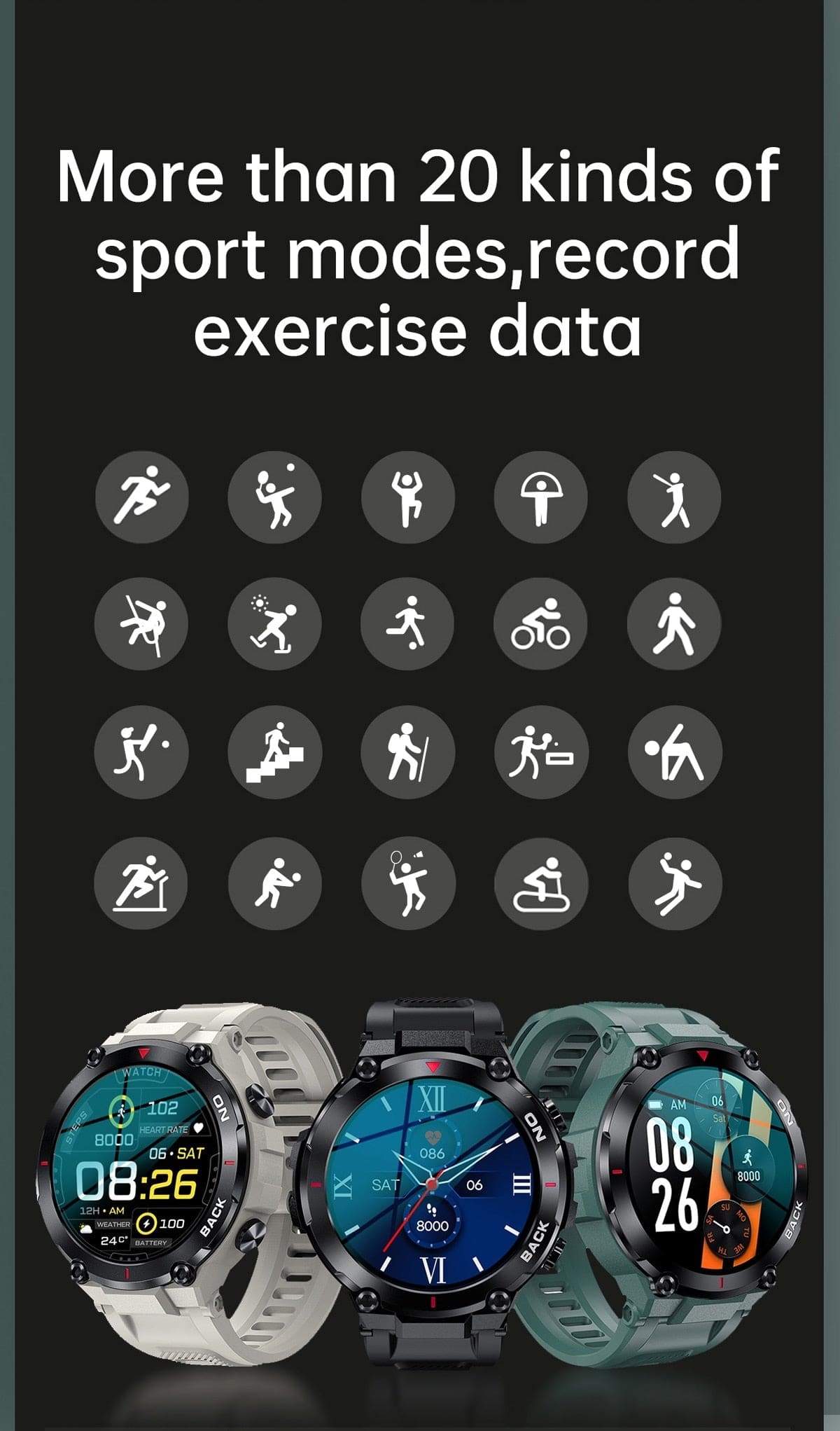 Xiaomi GPS Bluetooth GPS Smart Sports Watch 480mAh Battery Watchs  