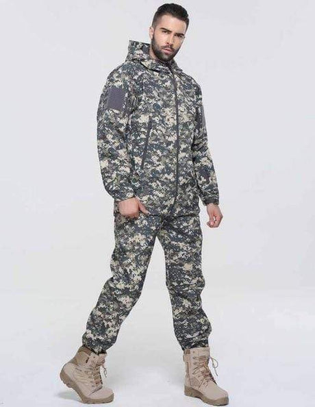 Camouflage Hooded Fleece + Pants Combo jackets BushLine Acu S 