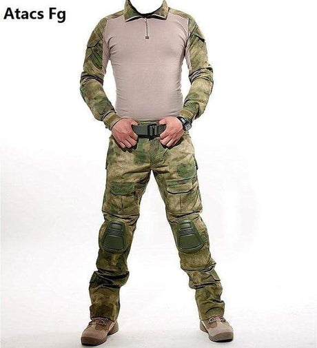 US Combat Shirt + Cargo Pants Knee Pads 2023 tacticle clothing BushLine Atacs  Fg S 