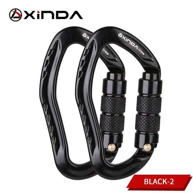 XINDA Professional Rock Climbing Carabiner 22KN 2023 army surplus BushLine Black-2pcs  