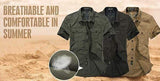 Military Short Sleeves Shirts Cotton Clothing BushLine   