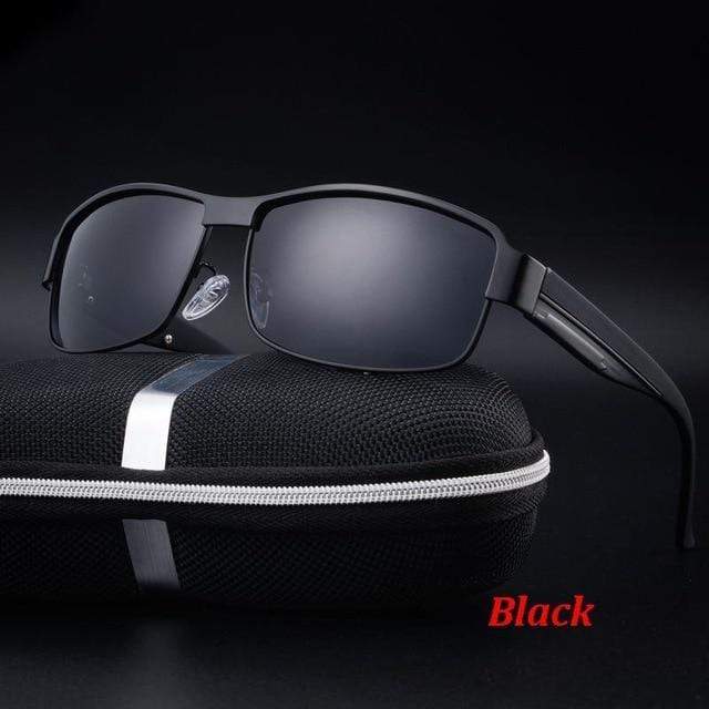 Pilot Polarized Sunglasses  + Case Optics BushLine Black  