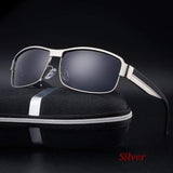 Pilot Polarized Sunglasses  + Case Optics BushLine Silver  