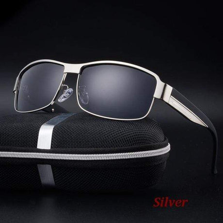 Pilot Polarized Sunglasses  + Case Y2 2023 Optics BushLine Silver  