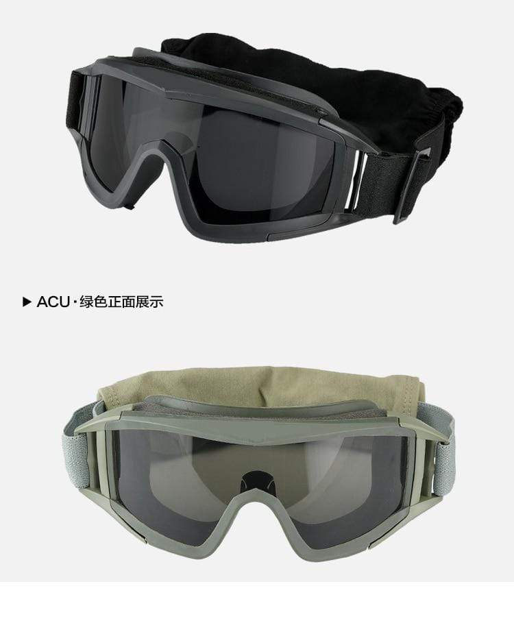 Tactical Goggle / Eye Protection with 3 Lens safety BushLine   