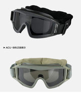 Tactical Goggle / Eye Protection with 3 Lens safety BushLine   