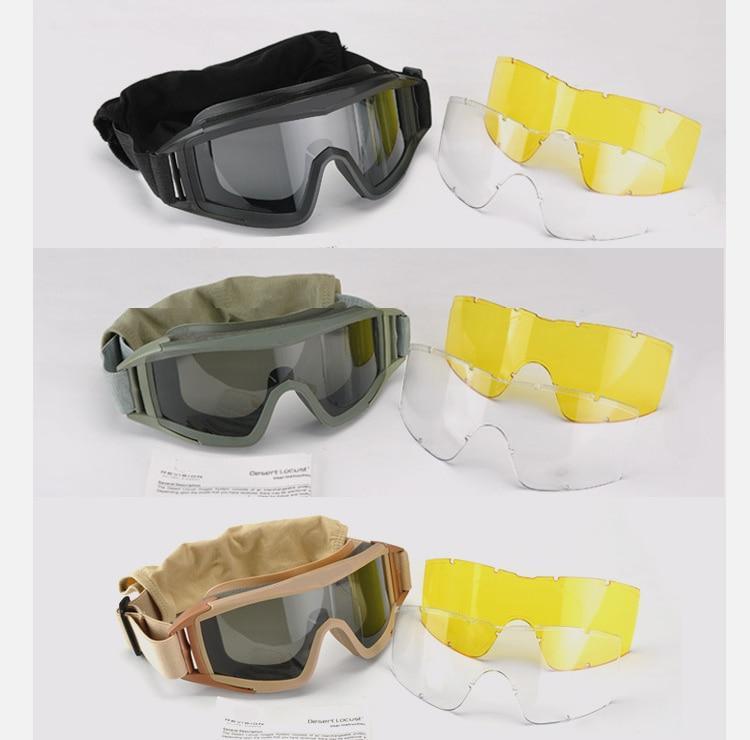 Tactical Goggle / Eye Protection with 3 Lens safety BushLine   