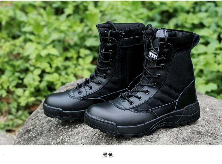 Mens Tactical Boots Breathable Leather & Mesh army surplus BushLine   