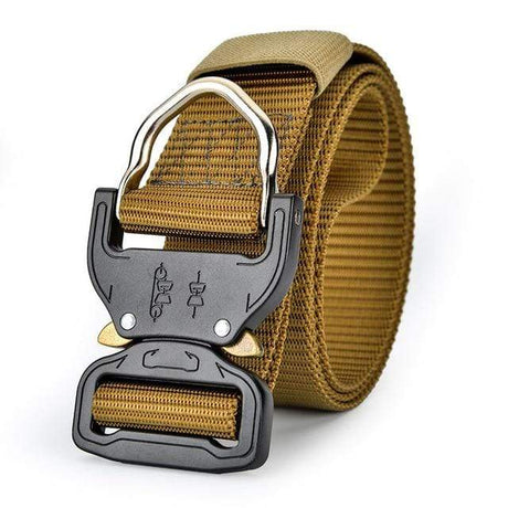 Canvas Belt Metal Quick Lock Buckle tacticle clothing BushLine Earth yellow 100cm 