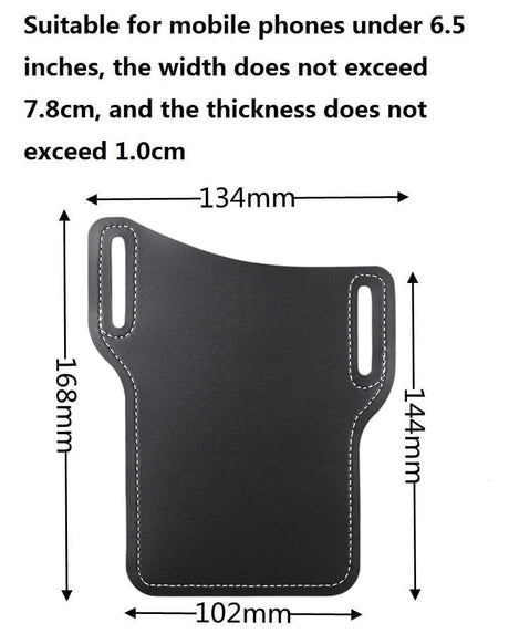 Belt Mounted Phone Holster Leather phone stuff BushLine LY37-Black-Small  