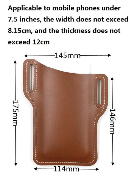 Belt Mounted Phone Holster Leather phone stuff BushLine LY37-Brown-Large  