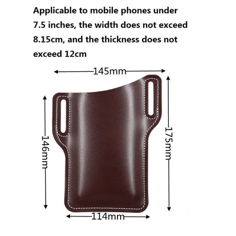 Belt Mounted Phone Holster Leather phone stuff BushLine LY37-Coffee-Large  
