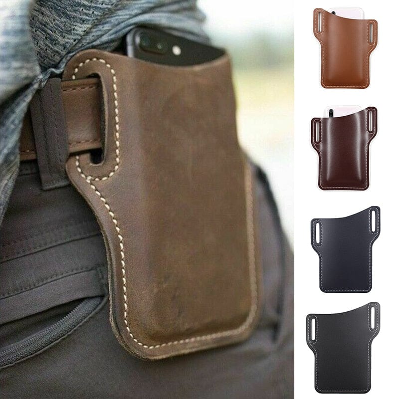 Belt Mounted Phone Holster Leather phone stuff BushLine   