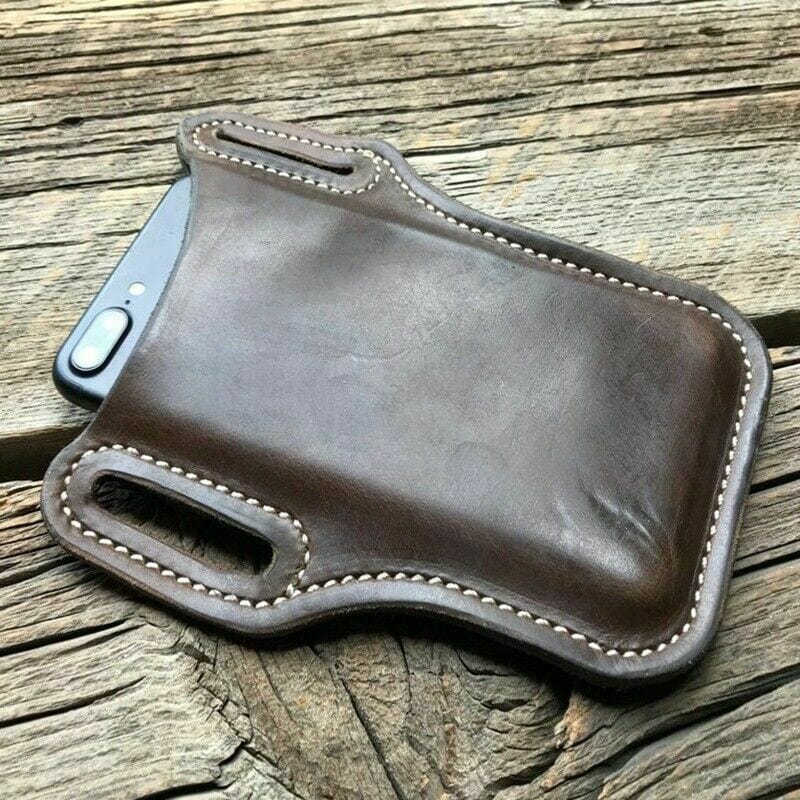 Belt Mounted Phone Holster Leather phone stuff BushLine   