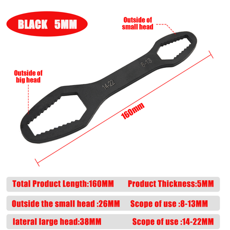 8-22mm Universal Torx Wrench tools BushLine 160mm 8-22mm 5mm  