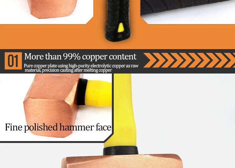 1kg, Red Copper German Octagonal hammer  2023 tools BushLine   