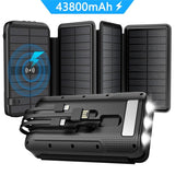 43800mAh Solar Wireless Power Bank solar power BushLine   