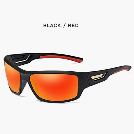 Polarized Sunglasses Designer Travel Tacticle Driving Anti-UV SunGlasses BushLine Black-red  