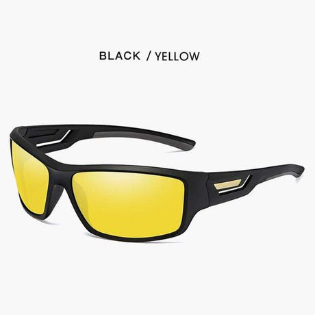 Polarized Sunglasses Designer Travel Tacticle Driving Anti-UV SunGlasses BushLine black-yellow  