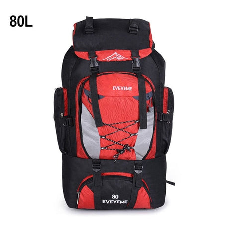 90L and 80L Hiking Camping Backpack BackPacks BushLine 80L Red Bag  