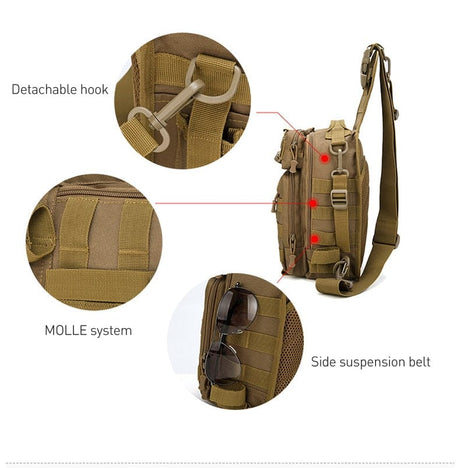Tactical Backpack 25-30L Six Colours Waterproof BackPacks BushLine Khaki  
