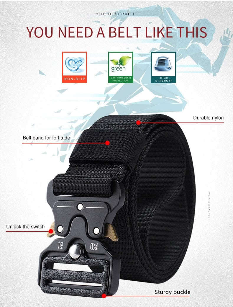 Quick Hitch Belt Canvas & Alloy belts BushLine ZV01 black 125CM 