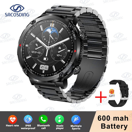 T30 Smart Watch AMOLED Display Outdoor Bluetooth Watchs BushLine Black Steel  