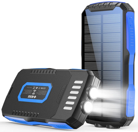 Solar Power Bank 30000mAh Wireless Charging solar power BushLine Blue with wireless  