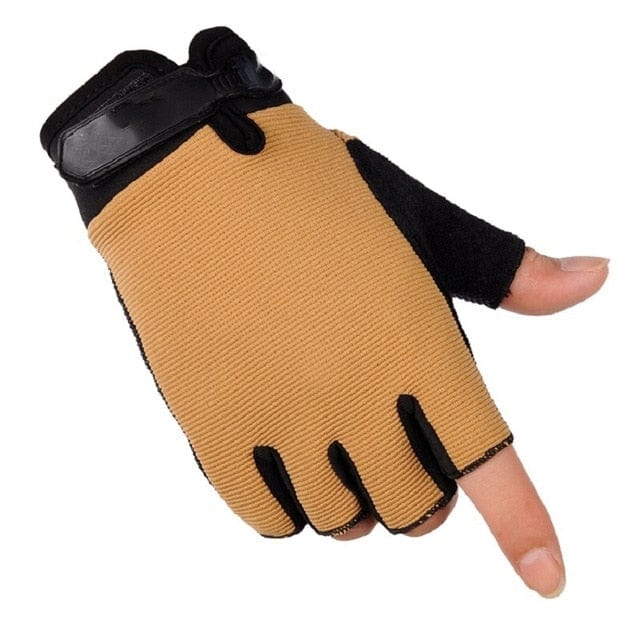 Non-slip Half Finger Gloves gloves BushLine half-kahaki M 