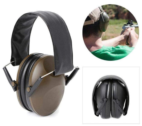Hearing Protection Noice Reduction Foldable Ear Muffs Hi-Vis & Safety BushLine green  