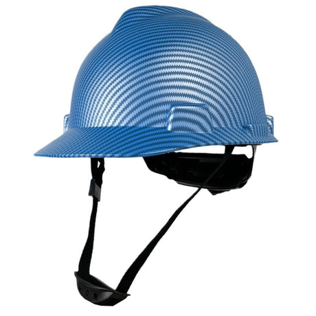 CE EN397 Industrial Carbon Color Safety Helmet 2023 Hi-Vis & Safety BushLine MT Blue  