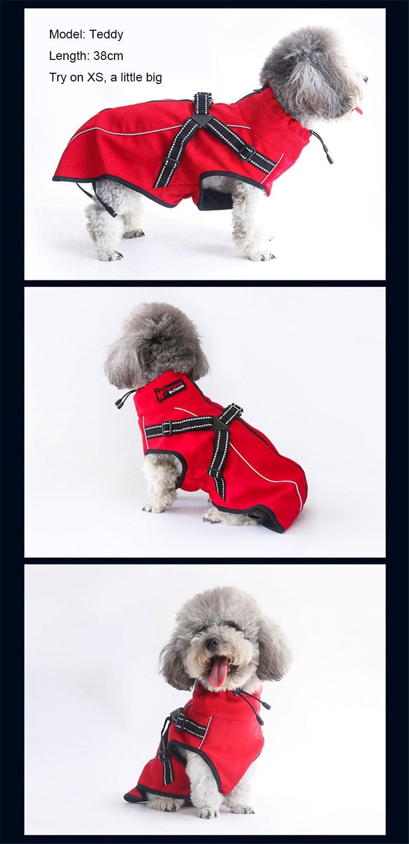 High Quality Winter Dog Coat Jacket With Harness Dog Stuff BushLine   