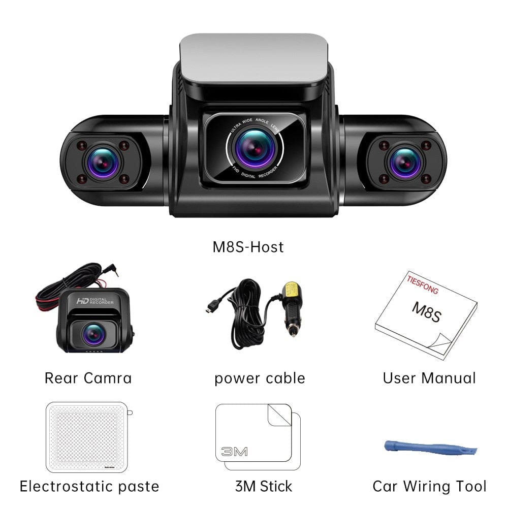 TiESFONG 360 Dash Cam 4CH HD 1080P Wi-Fi GPS Smart Technology BushLine   