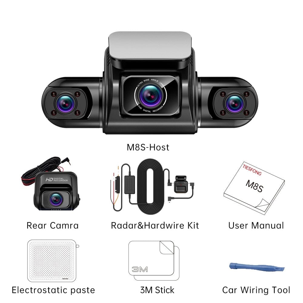 TiESFONG 360 Dash Cam 4CH HD 1080P Wi-Fi GPS Smart Technology BushLine   