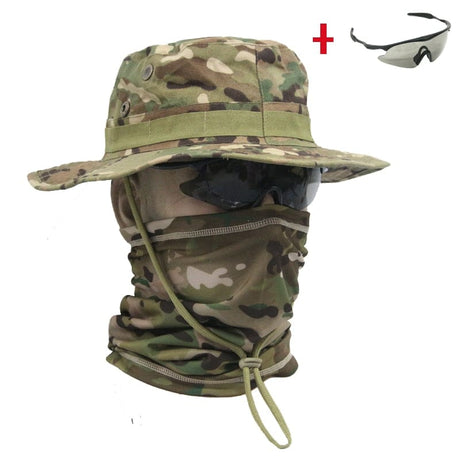 Balaclava Neck Face Scarf with Tactical Bonnie Hat + glasses 2023 tactical hats BushLine MC-4  